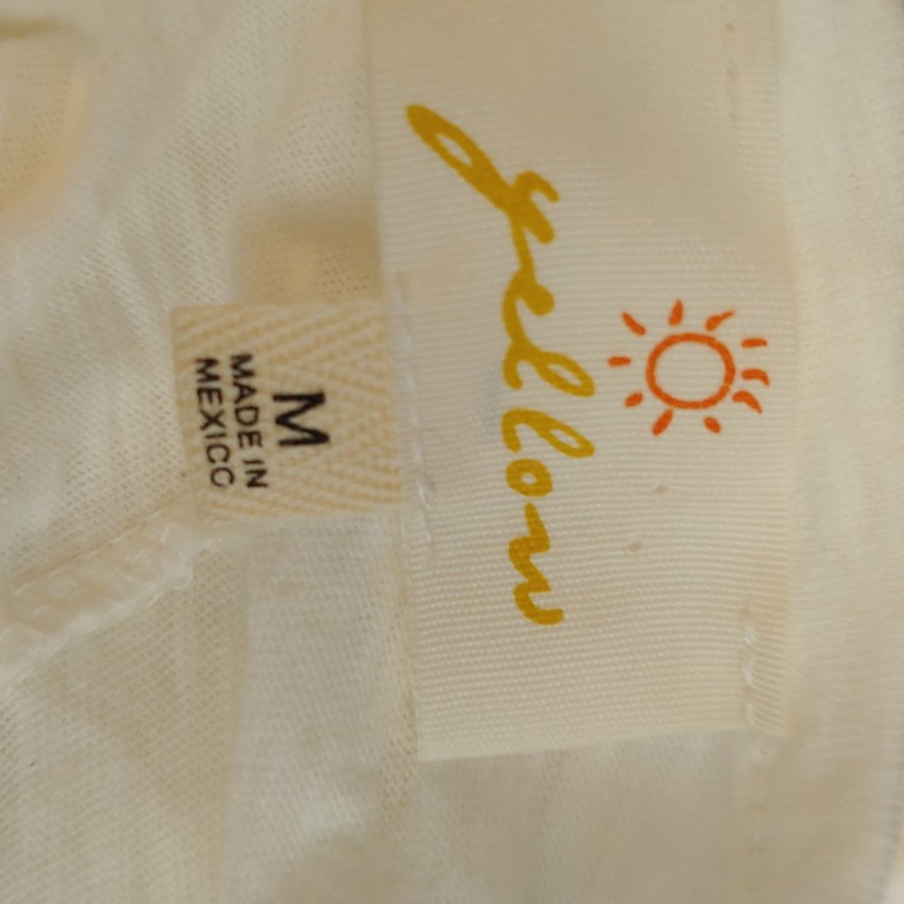 Yellow brand t-shirt dress with slit and tie for beach and tropical wear - Picture 7 of 9